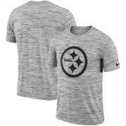 Wholesale Cheap Men's Pittsburgh Steelers Nike Heathered Black Sideline Legend Velocity Travel Performance T-Shirt