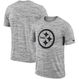 Wholesale Cheap Men\'s Pittsburgh Steelers Nike Heathered Black Sideline Legend Velocity Travel Performance T-Shirt