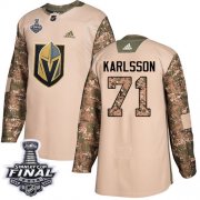 Wholesale Cheap Adidas Golden Knights #71 William Karlsson Camo Authentic 2017 Veterans Day 2018 Stanley Cup Final Stitched Youth NHL Jersey
