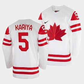 Wholesale Cheap Men\'s Paul Kariya Canada Hockey White 2022 Winter Olympic #5 Salt Lake City Jersey