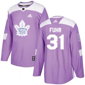 Wholesale Cheap Adidas Maple Leafs #31 Grant Fuhr Purple Authentic Fights Cancer Stitched NHL Jersey