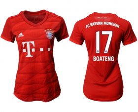 Wholesale Cheap Women\'s Bayern Munchen #17 Boateng Home Soccer Club Jersey