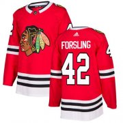 Wholesale Cheap Adidas Blackhawks #42 Gustav Forsling Red Home Authentic Stitched NHL Jersey