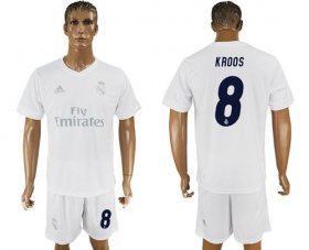 Wholesale Cheap Real Madrid #8 Kroos Marine Environmental Protection Home Soccer Club Jersey
