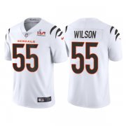 Wholesale Cheap Men's Cincinnati Bengals #55 Logan Wilson 2022 White Super Bowl LVI Vapor Limited Stitched Jersey