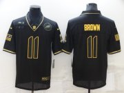 Wholesale Cheap Men's Philadelphia Eagles #11 A. J. Brown 2020 Black Gold Salute To Service Limited Stitched NFL Jersey