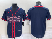 Wholesale Cheap Men's New England Patriots Blank Navy Blue Stitched MLB Cool Base Nike Baseball Jersey