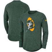 Wholesale Cheap Green Bay Packers Nike Fan Gear Marled Historic Raglan Long Sleeve T-Shirt Green