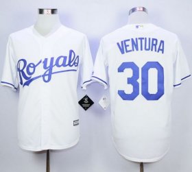 Wholesale Cheap Royals #30 Yordano Ventura White New Cool Base Stitched MLB Jersey