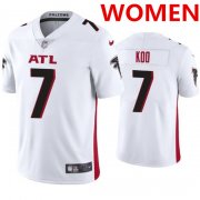Wholesale Cheap Women's Atlanta Falcons #7 Younghoe Koo New White Vapor Untouchable Limited Stitched NFL Jersey