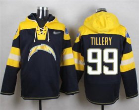 Wholesale Cheap Nike Chargers #99 Jerry Tillery Navy Blue Player Pullover Hoodie