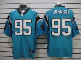 Wholesale Cheap Nike Panthers #95 Charles Johnson Blue Alternate Men\'s Stitched NFL Elite Jersey