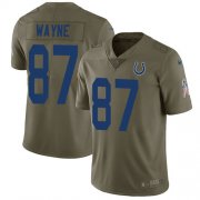Wholesale Cheap Nike Colts #87 Reggie Wayne Olive Youth Stitched NFL Limited 2017 Salute to Service Jersey