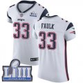 Wholesale Cheap Nike Patriots #33 Kevin Faulk White Super Bowl LIII Bound Men's Stitched NFL Vapor Untouchable Elite Jersey