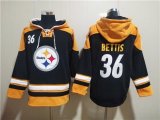 Wholesale Cheap Men's Pittsburgh Steelers #36 Jerome Bettis Black Ageless Must-Have Lace-Up Pullover Hoodie