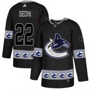 Wholesale Cheap Adidas Canucks #22 Daniel Sedin Black Authentic Team Logo Fashion Stitched NHL Jersey