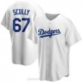 Wholesale Men's Los Angeles Dodgers #67 Vin Scully White Stitched MLB Cool Base Nike Jersey