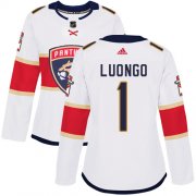 Wholesale Cheap Adidas Panthers #1 Roberto Luongo White Road Authentic Women's Stitched NHL Jersey