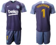 Wholesale Cheap Barcelona #1 Ter Stegen Blue Soccer Club Jersey