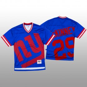 Wholesale Cheap NFL New York Giants #29 Xavier McKinney Blue Men\'s Mitchell & Nell Big Face Fashion Limited NFL Jersey