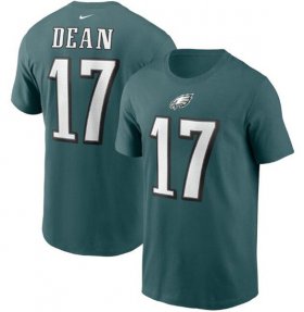 Wholesale Cheap Men\'s Philadelphia Eagles #17 Nakobe Dean 2022 Green Name & Number T-Shirt
