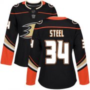 Wholesale Cheap Adidas Ducks #34 Sam Steel Black Home Authentic Women's Stitched NHL Jersey