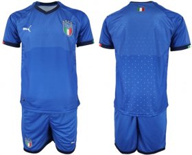 Wholesale Cheap Italy Blank Home Soccer Country Jersey