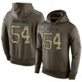 Wholesale Cheap NFL Men's Nike New England Patriots #54 Dont'a Hightower Stitched Green Olive Salute To Service KO Performance Hoodie