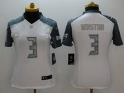 Wholesale Cheap Nike Buccaneers #3 Jameis Winston White Women's Stitched NFL Limited Platinum Jersey