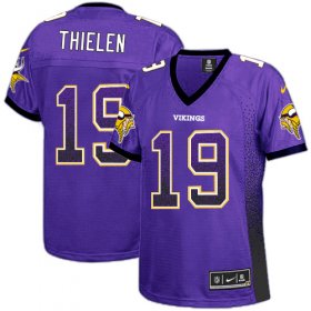 Wholesale Cheap Nike Vikings #19 Adam Thielen Purple Team Color Women\'s Stitched NFL Elite Drift Fashion Jersey