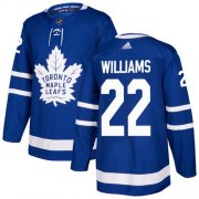 Wholesale Cheap Adidas Maple Leafs #22 Tiger Williams Blue Home Authentic Stitched NHL Jersey