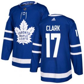 Wholesale Cheap Adidas Maple Leafs #17 Wendel Clark Blue Home Authentic Stitched Youth NHL Jersey