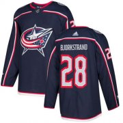 Wholesale Cheap Adidas Blue Jackets #28 Oliver Bjorkstrand Navy Blue Home Authentic Stitched NHL Jersey