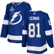 Cheap Adidas Lightning #81 Erik Cernak Blue Home Authentic 2020 Stanley Cup Champions Stitched NHL Jersey