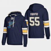 Wholesale Cheap St. Louis Blues #55 Colton Parayko Blue adidas Lace-Up Pullover Hoodie