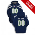Wholesale Cheap Men's Seattle Seahawks Active Player Navy Custom 2021 Pullover Hoodie
