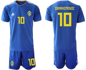 Wholesale Cheap Sweden #10 Ibrahimovic Away Soccer Country Jersey