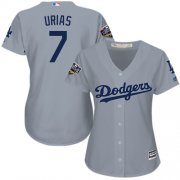 Wholesale Cheap Dodgers #7 Julio Urias Grey Alternate Road 2018 World Series Women's Stitched MLB Jersey