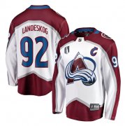 Wholesale Cheap Men's Colorado Avalanche #92 Gabriel Landeskog White 2022 Stanley Cup Final Patch Stitched Jersey