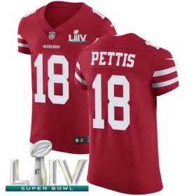 Wholesale Cheap Nike 49ers #18 Dante Pettis Red Super Bowl LIV 2020 Team Color Men\'s Stitched NFL Vapor Untouchable Elite Jersey