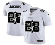 Wholesale Cheap Men's Las Vegas Raiders #28 Josh Jacobs White 2020 Shadow Logo Vapor Untouchable Stitched NFL Nike Limited Jersey
