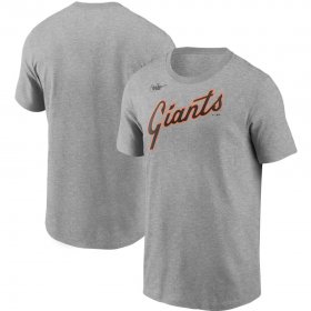 Wholesale Cheap San Francisco Giants Nike Cooperstown Collection Wordmark T-Shirt Heathered Gray