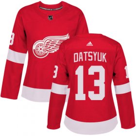 Wholesale Cheap Adidas Red Wings #13 Pavel Datsyuk Red Home Authentic Women\'s Stitched NHL Jersey