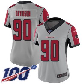 Wholesale Cheap Nike Falcons #90 Marlon Davidson Silver Women\'s Stitched NFL Limited Inverted Legend 100th Season Jersey