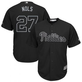 Wholesale Cheap Phillies #27 Aaron Nola Black \"Nols\" Players Weekend Cool Base Stitched MLB Jersey
