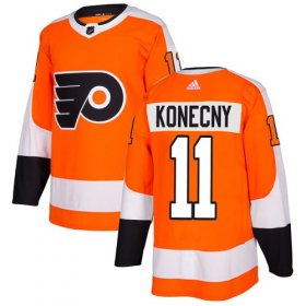 Wholesale Cheap Adidas Flyers #11 Travis Konecny Orange Home Authentic Stitched Youth NHL Jersey
