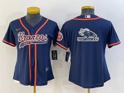 Wholesale Cheap Youth Denver Broncos Navy Team Big Logo With Patch Cool Base Stitched Baseball Jersey