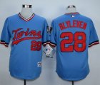 Wholesale Cheap Twins #28 Bert Blyleven Light Blue 1984 Turn Back The Clock Stitched MLB Jersey
