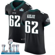 Wholesale Cheap Nike Eagles #62 Jason Kelce Black Alternate Super Bowl LII Men's Stitched NFL Vapor Untouchable Elite Jersey