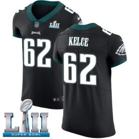 Wholesale Cheap Nike Eagles #62 Jason Kelce Black Alternate Super Bowl LII Men\'s Stitched NFL Vapor Untouchable Elite Jersey